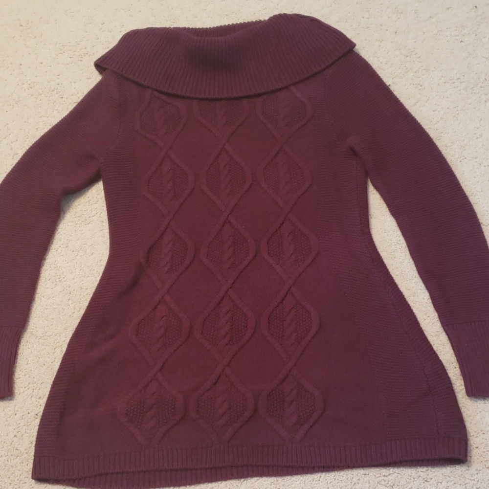Maroon Long Neck Sweater